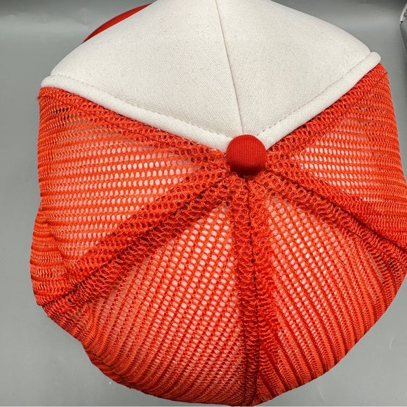 Vintage J. Omar Landis Auction Service Trucker Hat – Red & White Mesh Snapback – One Size from PanacheProse