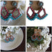 Vintage Unique Red & Turquoise Multi Dangle Earrings - From PanacheProse