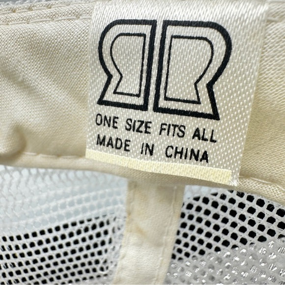 Vintage “We Go the Extra Mile for You” White Trucker Hat – Mesh Snapback – One Size from PanacheProse