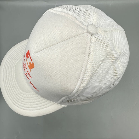 Vintage “We Go the Extra Mile for You” White Trucker Hat – Mesh Snapback – One Size from PanacheProse