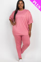 Plus Size Oversized T-shirt & Leggings Set – Comfortable and Stylish"