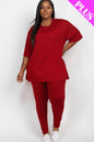 Plus Size Oversized T-shirt & Leggings Set – Comfortable and Stylish"