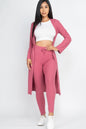 Ribbed Long Cardigan & Leggings Set