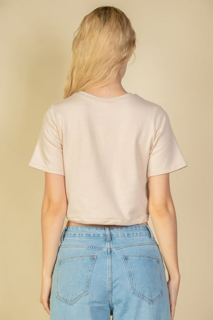 French Terry Toggle Drawstring Crop Top