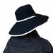 Wide Rim Bucket Hat Black With White Trim - One Size, from PanacheProse
