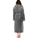 Women Fleece Hooded Adult Solid Color Grey Bathrobes - Size Medium From PanacheProse