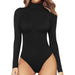 Women's Mock Turtle Neck Long Sleeve Tops Bodysuit - M,L,XL From PanacheProse