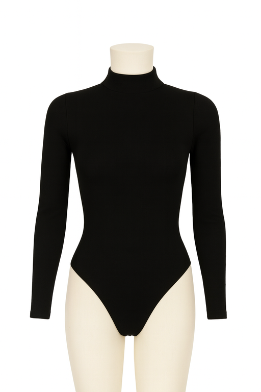 Women's Mock Turtle Neck Long Sleeve Tops Bodysuit - M,L,XL From PanacheProse