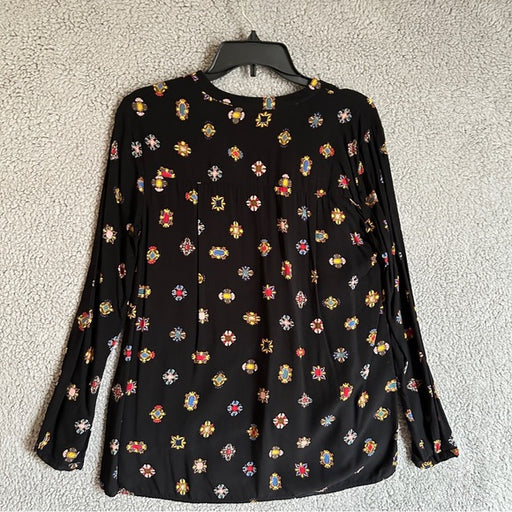 Zara Basic Women’s Floral Black Button-Up Blouse - Size Women’s USA S, from PanacheProse