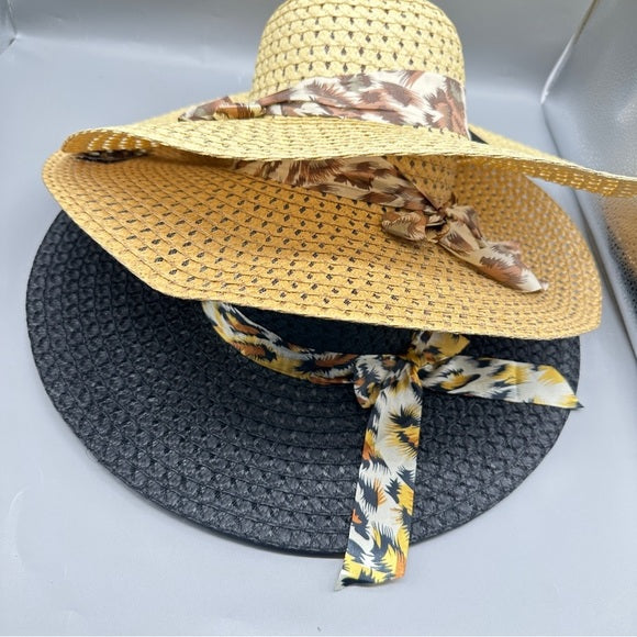 Stylish Black and Tan Women's Sun Hats – Available in 3 Colors