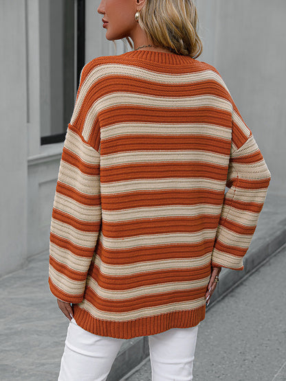 Striped Dropped Shoulder Sweater