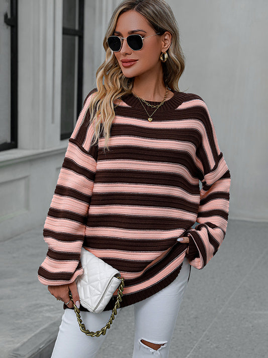 Striped Dropped Shoulder Sweater