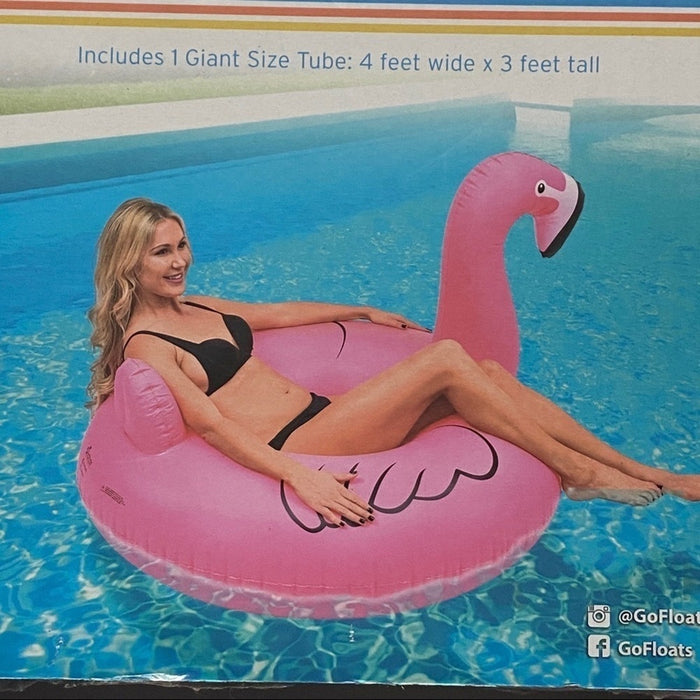 GoFloats Flamingo Pool Float Party Tube, Inflatable for Kids & Adults