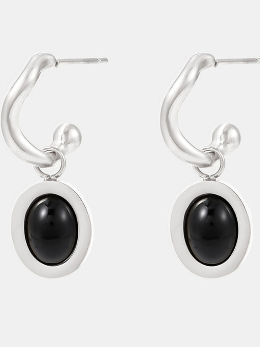 PanacheProse Stainless Steel Oval Drop Earrings
