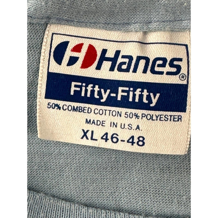 Vintage Hanes Body By Fisher Men's Gray Crew Neck Short Sleeve T Shirt Size XL