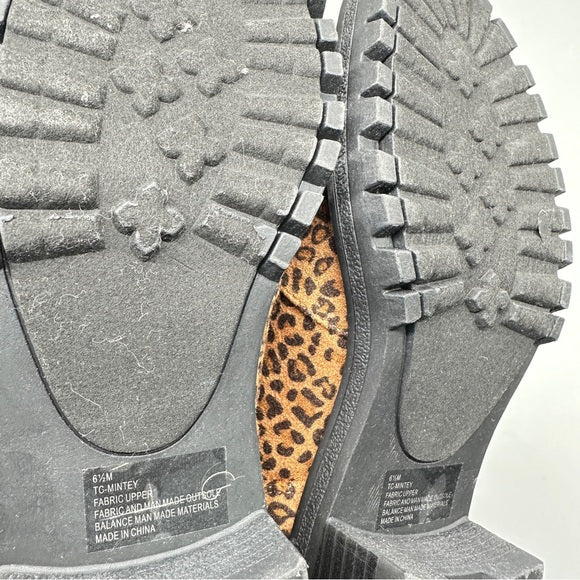 Brand New TC-Mintey Leopard Print Boots – Size 6.5M Women’s Faux Fur Lined