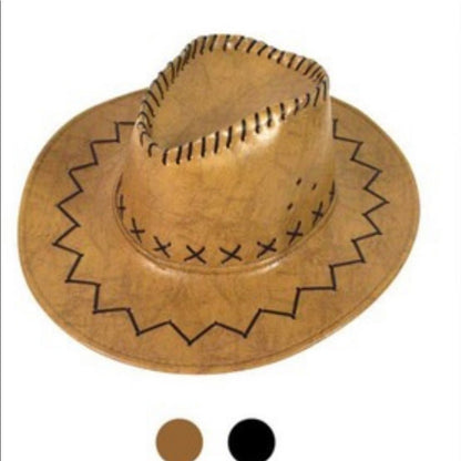 Cowboy UNISEX Brown Brim Hat 3.5” Summer Sun Hats