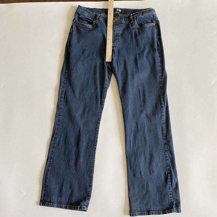 Focus Life Style Size 16W Women’s Solid Color Blue Straight Leg Jeans RN 135989