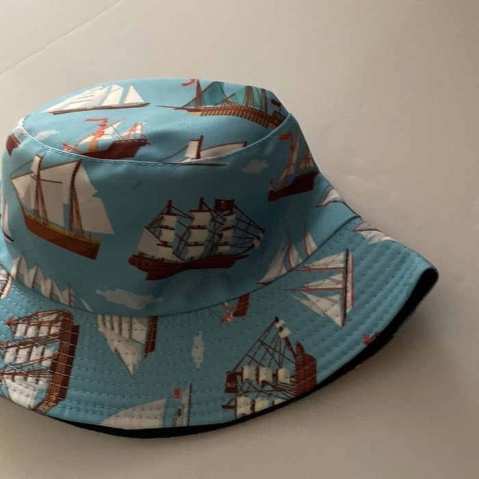 NEW! Bucket Hats Ships and Boats Sail Print