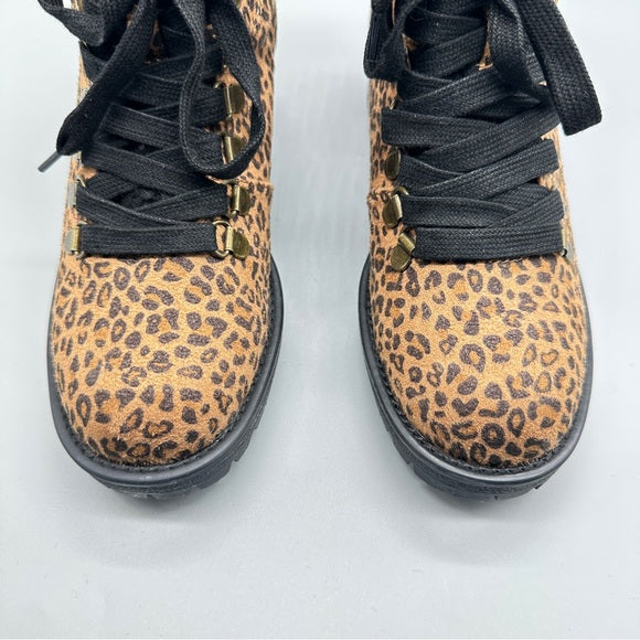 Brand New TC-Mintey Leopard Print Boots – Size 6.5M Women’s Faux Fur Lined