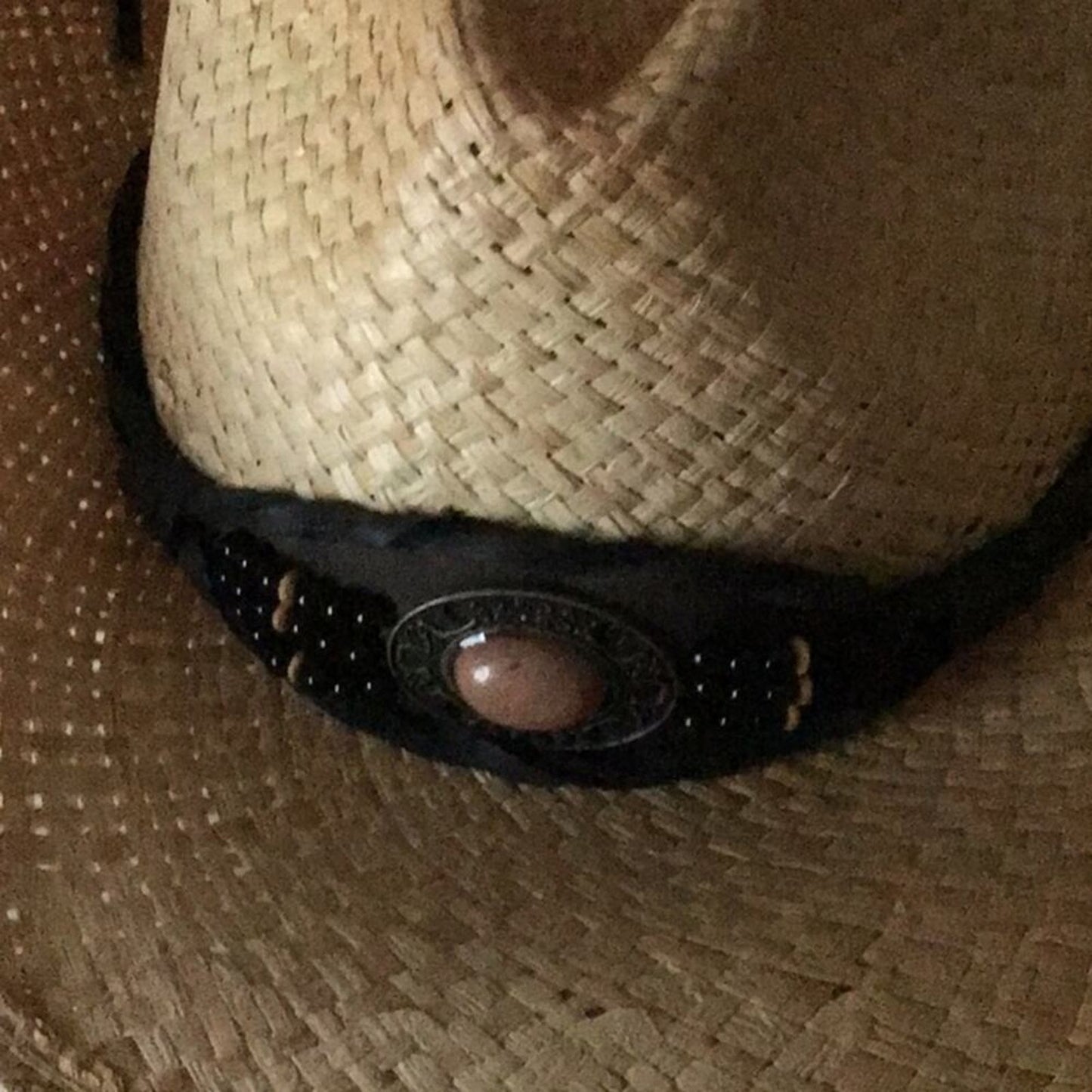 Cowboy Women’s Stone Band Raffia Hat ⭐️⭐️⭐️⭐️⭐️NEW Summer Sun Hats