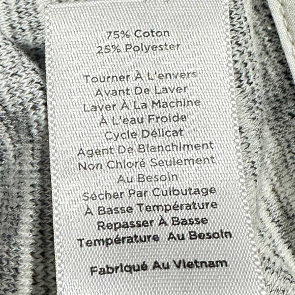 Talbots Women’s Gray & White Striped Knit Top – Size Large Pre‑Loved