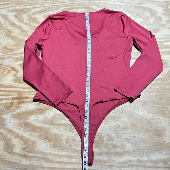 NY & C Red Long Sleeve Zip‑Front Bodysuit – Women’s XL (Pre-Loved) | PanacheProse