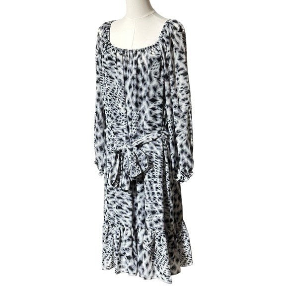 Pre-Loved JBS Monochrome Abstract Print Dress – Size 18W