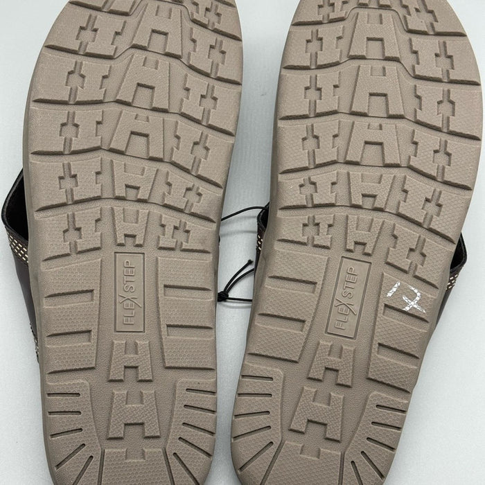 Flex Step Elijah Dark Brown Men’s Adult Size 11M Sandals Slip Comfort …Free Shipping