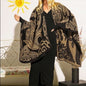 NEW!Coverup  Jacquard  Poncho Reversible BrownBlack Cute Super Soft Style