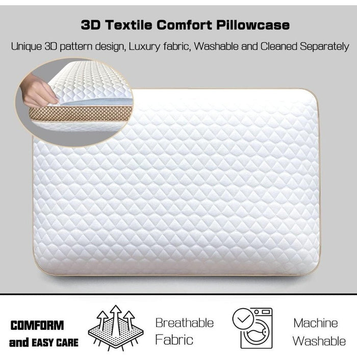 Orthopedic Bed Pillows Memory Foam Pillow Standard/Queen Size M, Firm Pillow for Sleeping, Orthopedic