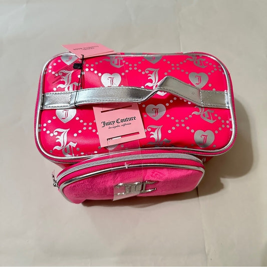 Juicy Couture Travel Cosmetics Bags 2 Set Gold & Pink