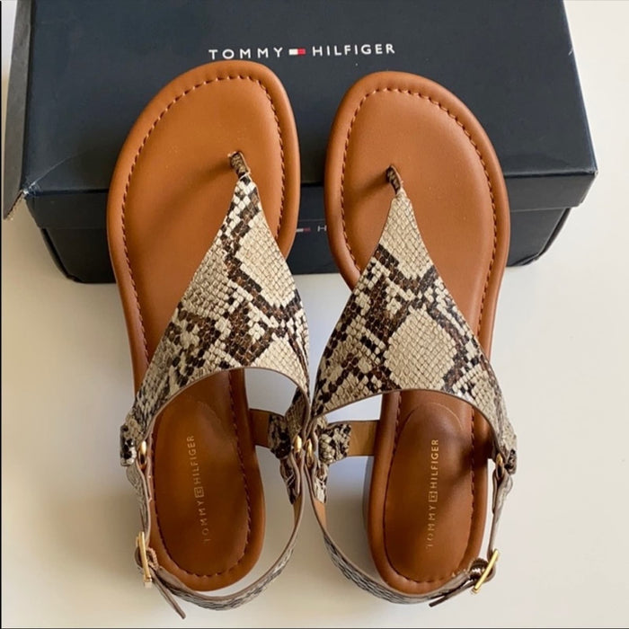Tommy Hilfiger Size 9 Women's, Kofie Sandal Light Brown Leather Sandal
