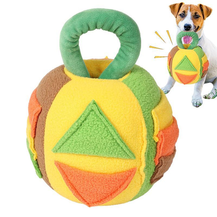 Interactive Squeaky Plush Dog Ball  Chew & Treat Toy