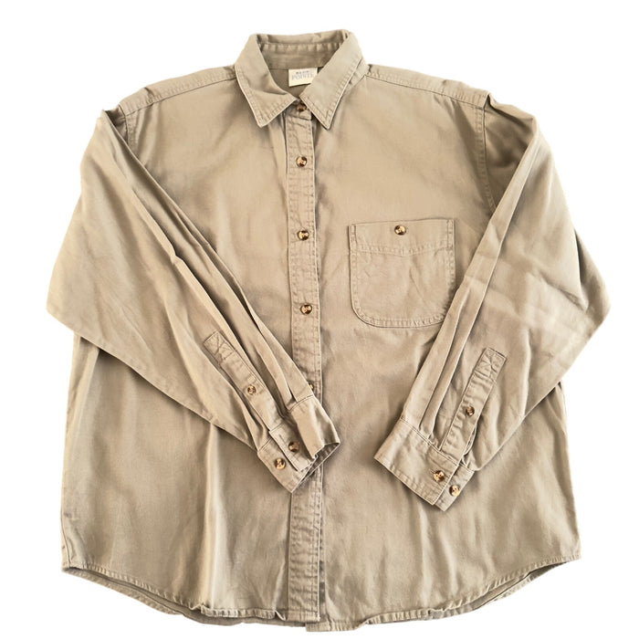 Vintage Beige Floral Yoke Western Pearl Snap Shirt Men’s XL
