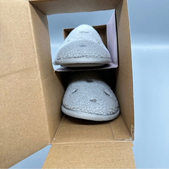 Jessica Simpson Gray Memory Foam Slippers – Size S (6–7) Indoor/Outdoor