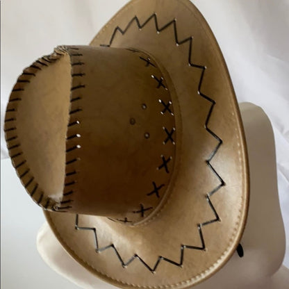 Cowboy UNISEX Brown Brim Hat 3.5” Summer Sun Hats