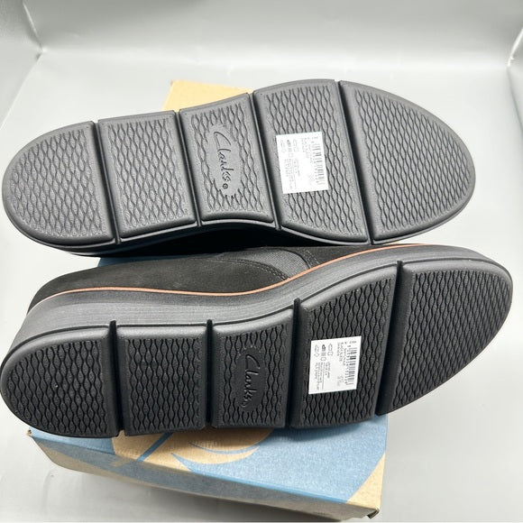Clarks Shaylin Ave Black Suede Slip-Ons – Women’s Size 10.5 M New