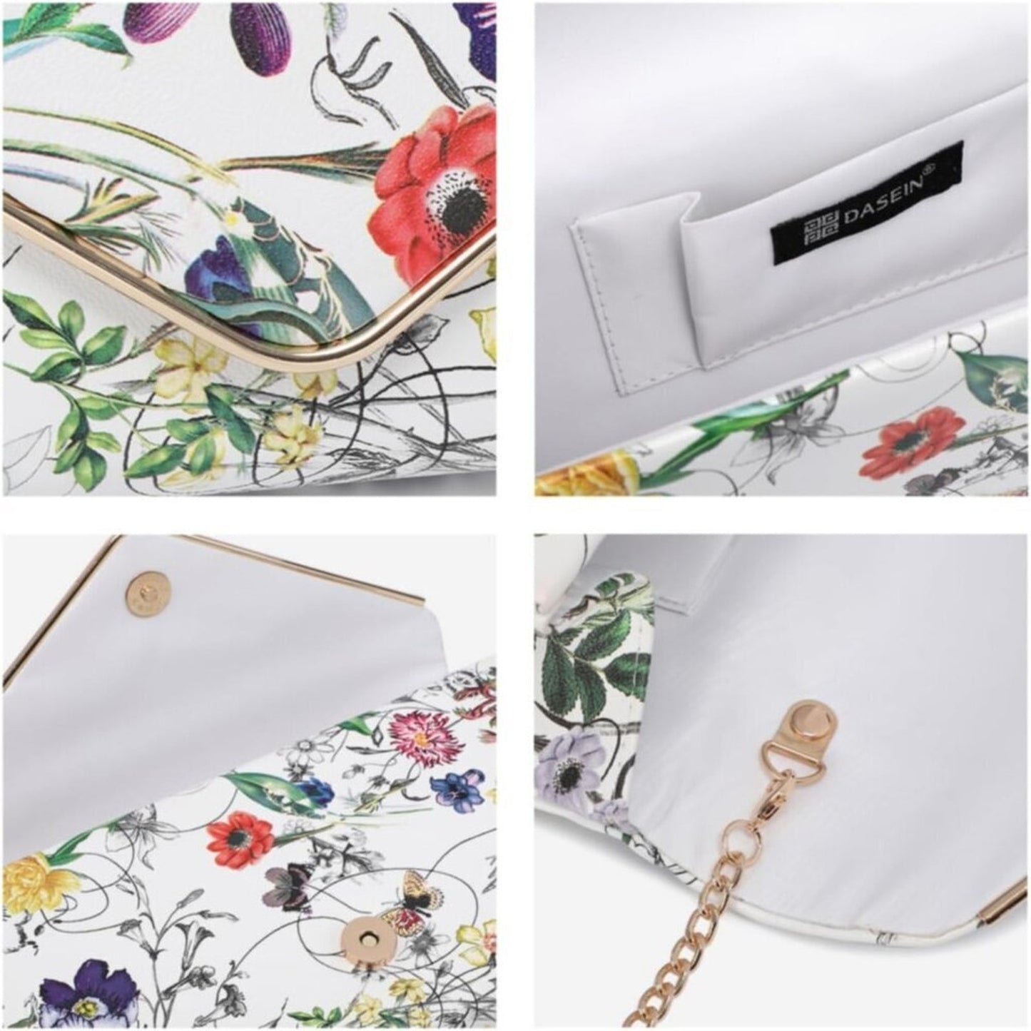 Women White Faux Suede Formal Cocktail Clutch Bags