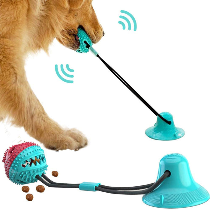 Interactive Suction Cup Tug Dog Ball Toy  Chew & Clean