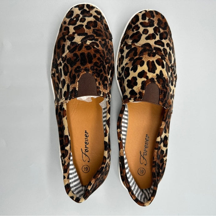 Forever 21 Women’s Leopard Size 6 1/2 Slip On Flat Shoes