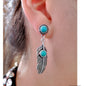 “Bohemian Turquoise Feather Earrings – Vintage Style”