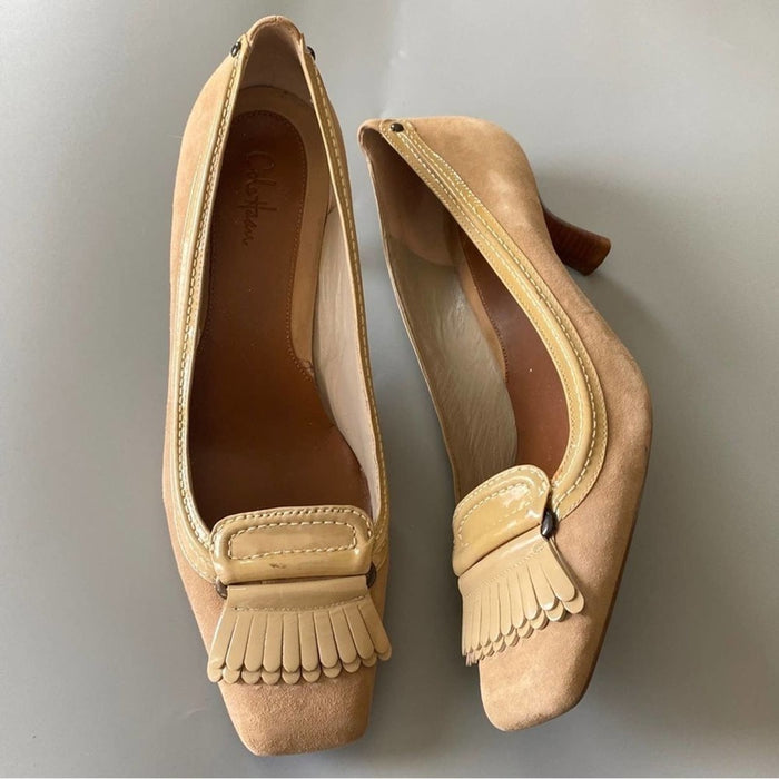 Colethman Size 8.5 Women’s Suede Leather Trim Heel Shoes