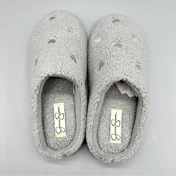 Jessica Simpson Gray Memory Foam Slippers – Size S (6–7) Indoor/Outdoor