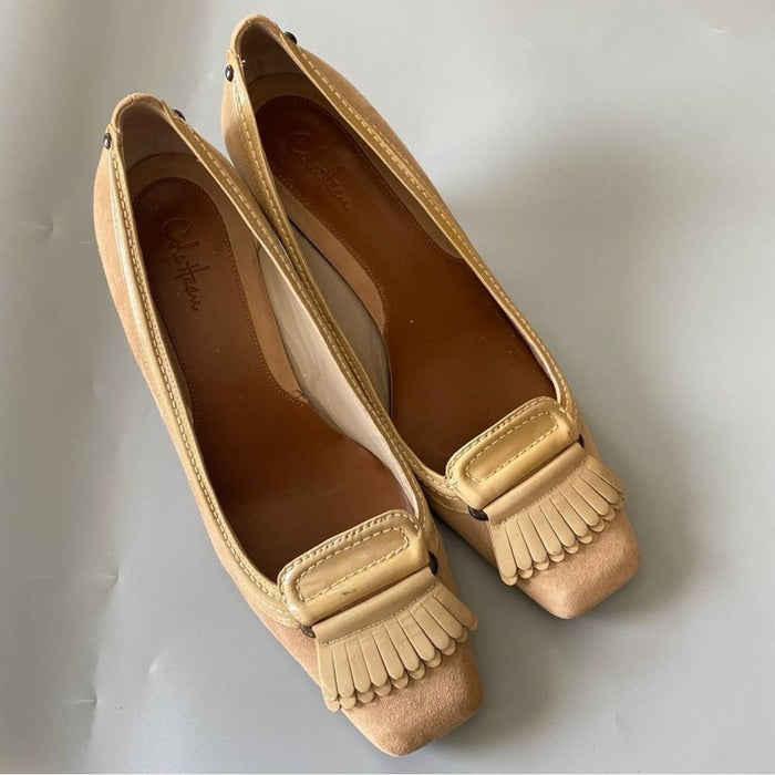 Colethman Size 8.5 Women’s Suede Leather Trim Heel Shoes