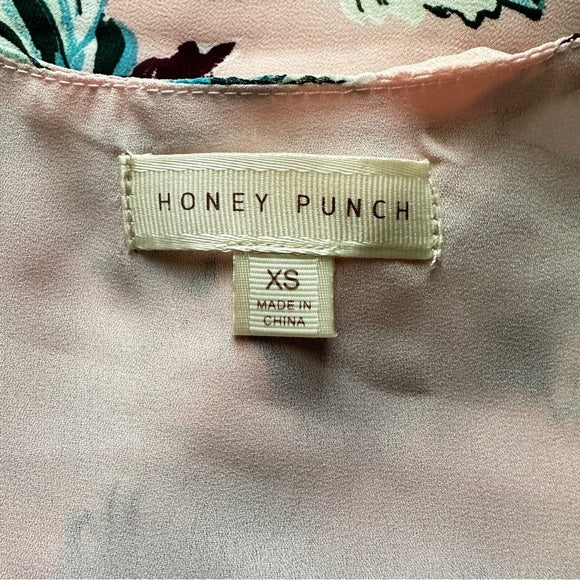 Brand New Honey Punch XS Pink Floral Cami Tank Top | Adjustable Straps