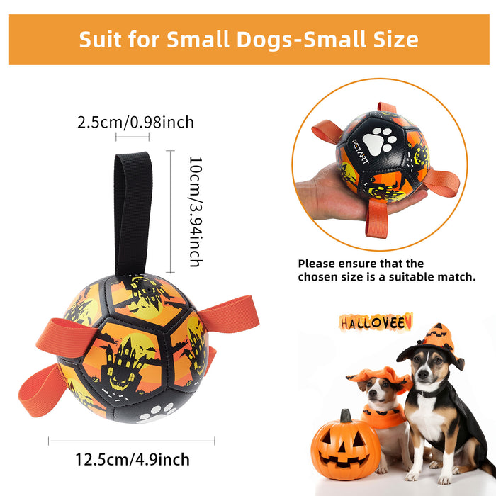 Interactive Dog Soccer Ball with Straps  Durable Water Toy for Small & Medium Dogs, Indoor & Outdoor Fun