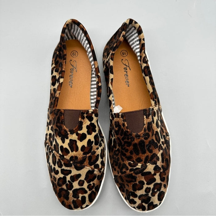 Forever 21 Women’s Leopard Size 6 1/2 Slip On Flat Shoes