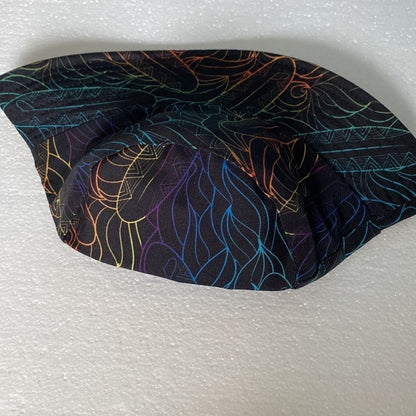 NEW! Bucket Hats Black and Rainbow Print Womens Summer Sun Hats