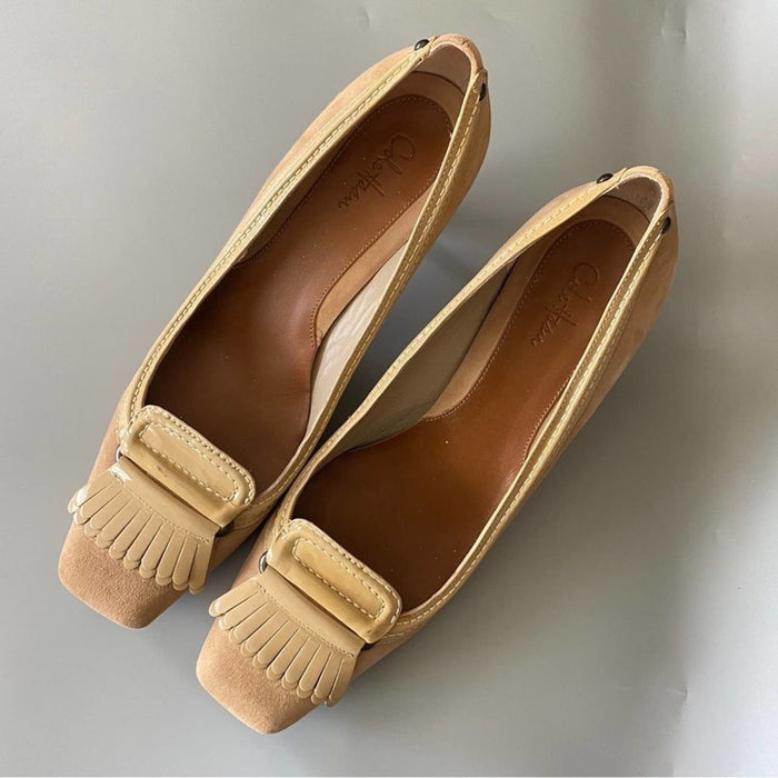 Colethman Size 8.5 Women’s Suede Leather Trim Heel Shoes